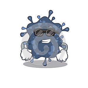 Cool bacteria neisseria cartoon character wearing expensive black glasses