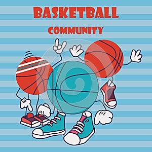Cool basketball player mascot icon cartoon illustration