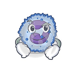 Cool basophil cell mascot character with Smirking face