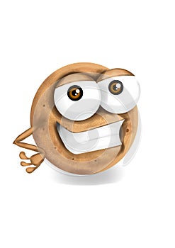 Cool beige digestive cookie cartoon character