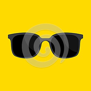 Cool Black Cartoon Sunglasses Eye Frames vector icon