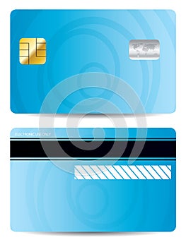 Cool blue credit card design