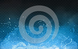 Cool blue fire with smoke and sparks