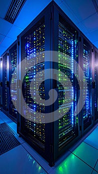 High-Tech Supercomputer in a Modern Data Center