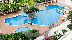 Cool blue summer holiday pool