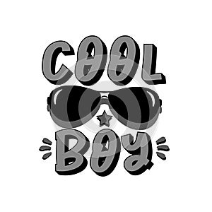 Cool Boy text with Sunglasses