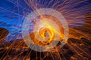 cool burning steel wool fire work photo experiments