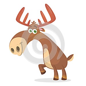 Cool carton moose. Vector illustration isolated.