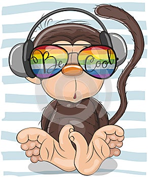 Cute Monkey with sun glasses photo