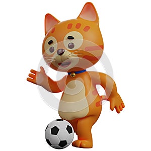 Cool Cat Cartoon Picture playing football