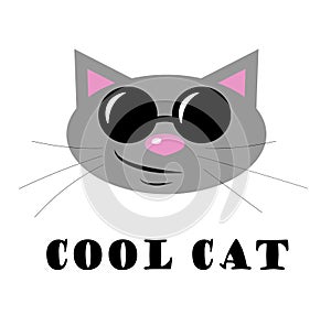 A cool cat face with sunglasses