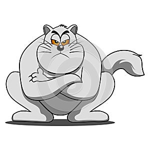 Cool cat with pose illustration vector