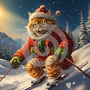 Cool cat skiing