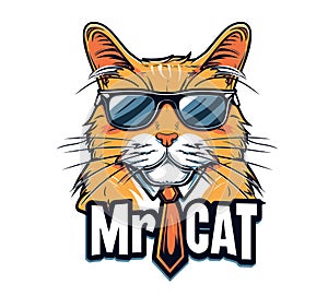 Cool Cat with Sunglasses Vector Illustration, Perfect for Modern Fashion and Humor Themes