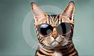 Cool cat vibes: Bengal cat in stylish sunglasses