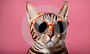 Cool cat vibes: Bengal cat in stylish sunglasses
