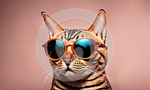 Cool cat vibes: Bengal cat in stylish sunglasses