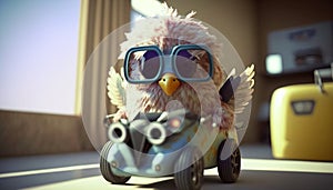 Cool Chicken Racer: Revving Up in a Tuned Toy Car