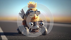 Cool Chicken Racer: Revving Up in a Tuned Toy Car