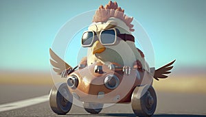 Cool Chicken Racer: Revving Up in a Tuned Toy Car