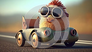 Cool Chicken Racer: Revving Up in a Tuned Toy Car