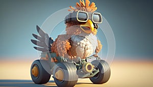 Cool Chicken Racer: Revving Up in a Tuned Toy Car