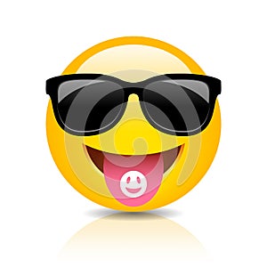 Cool clubber emoji vector cartoon