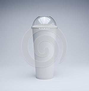Cool coffee paper cup with plastic cover
