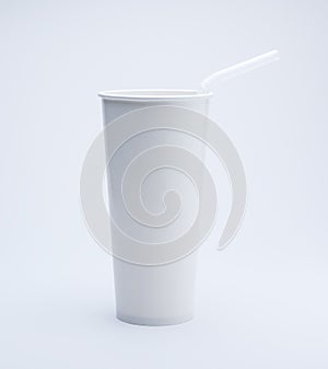 Cool coffee paper cup and straw