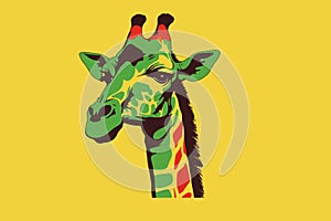 cool colorful giraffe head print