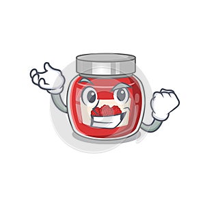 Cool confident Successful raspberry jam cartoon character style