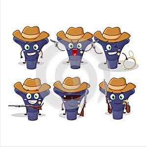 Cool cowboy actarius indigo cartoon character with a cute hat photo