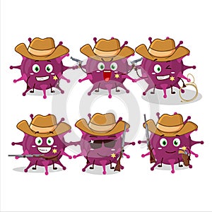 Cool cowboy coronaviridae cartoon character with a cute hat