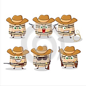 Cool cowboy green cardamon cartoon character with a cute hat
