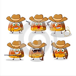 Cool cowboy gummy corn cartoon character with a cute hat