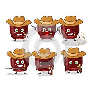 Cool cowboy kava drink cartoon character with a cute hat