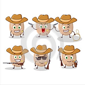 Cool cowboy pistachios cartoon character with a cute hat