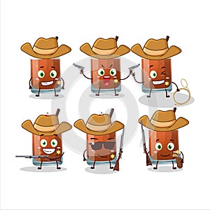 Cool cowboy root beer with ice cream cartoon character with a cute hat