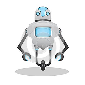 Cool and cute 3d robot illustration