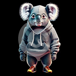 Cool cute Koala Bear in a hoodie and speedo\'s \