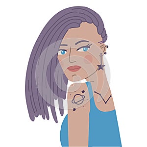 Cool cyberpunk girl avatar