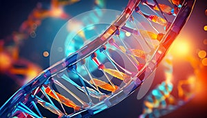 Cool 3d Dna structure molecules on a bright light blue colored background design