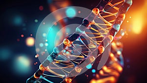 Cool 3d Dna structure molecules on a bright light blue colored background design