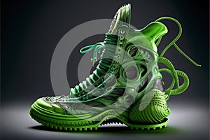 Cool designer sport sneakers shoes concept idea. Creative footwear innovative fashion style. Ai generated