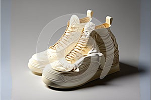 Cool designer sport sneakers shoes concept idea. Creative footwear innovative fashion style. Ai generated