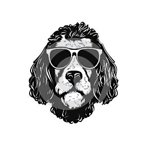 Cool Dog Eyeglasses Isolated, Funny Dogs for Print, AI Generative Illustration
