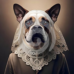 Cool dog wearing a headscarf - ai generated image