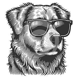 Cool Dog Wearing Sunglasses raster illustration