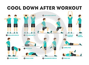 Cool down after workout exercise set. Collection