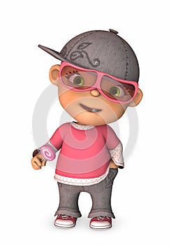 Cool dressed baby 3d